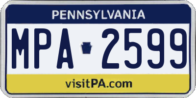 PA license plate MPA2599