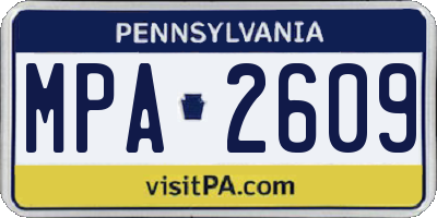 PA license plate MPA2609