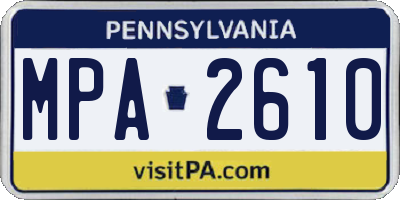 PA license plate MPA2610