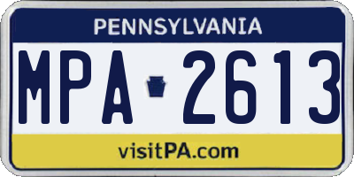 PA license plate MPA2613