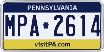 PA license plate MPA2614