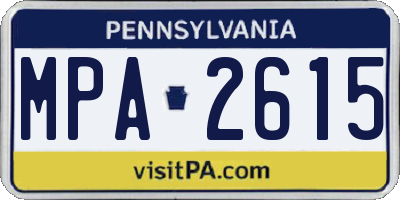 PA license plate MPA2615