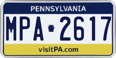PA license plate MPA2617
