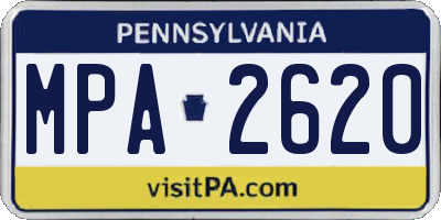 PA license plate MPA2620