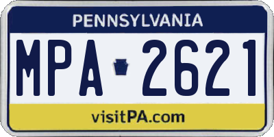 PA license plate MPA2621