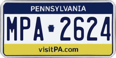 PA license plate MPA2624