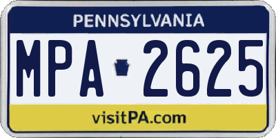 PA license plate MPA2625