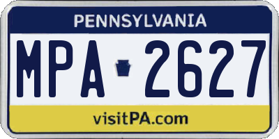 PA license plate MPA2627