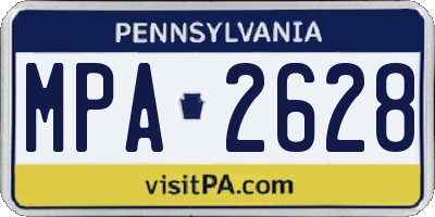 PA license plate MPA2628