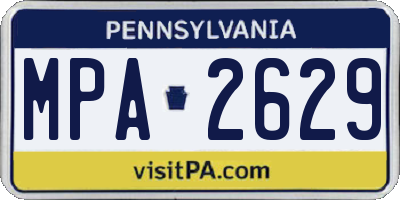 PA license plate MPA2629