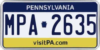 PA license plate MPA2635