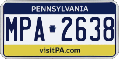 PA license plate MPA2638