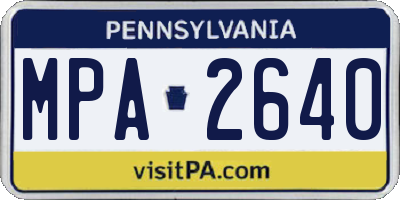 PA license plate MPA2640