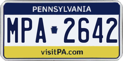 PA license plate MPA2642