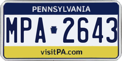PA license plate MPA2643