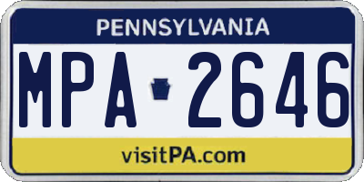 PA license plate MPA2646