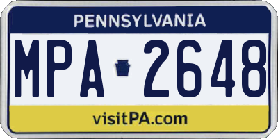 PA license plate MPA2648