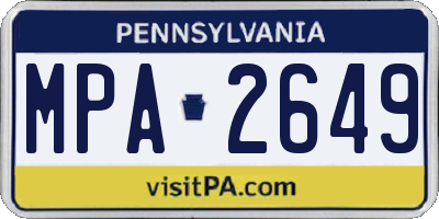 PA license plate MPA2649