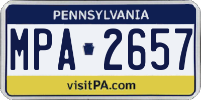 PA license plate MPA2657