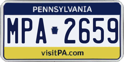 PA license plate MPA2659