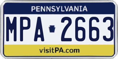 PA license plate MPA2663