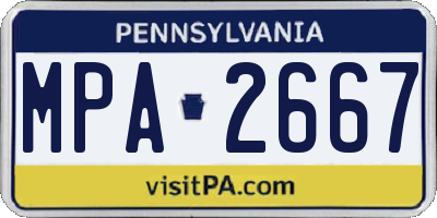 PA license plate MPA2667