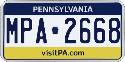 PA license plate MPA2668