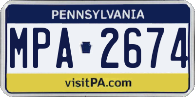 PA license plate MPA2674