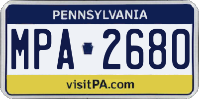 PA license plate MPA2680