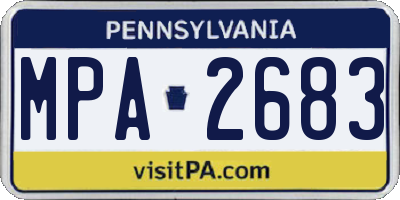 PA license plate MPA2683