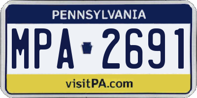 PA license plate MPA2691