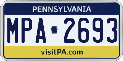 PA license plate MPA2693