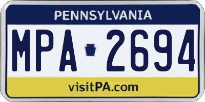 PA license plate MPA2694