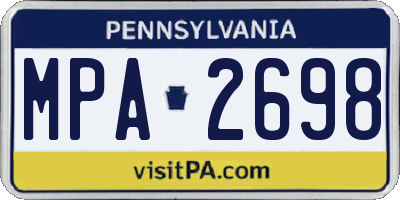 PA license plate MPA2698