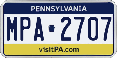 PA license plate MPA2707