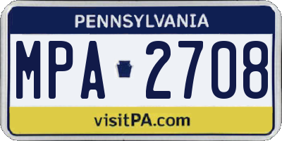 PA license plate MPA2708