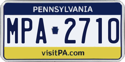 PA license plate MPA2710