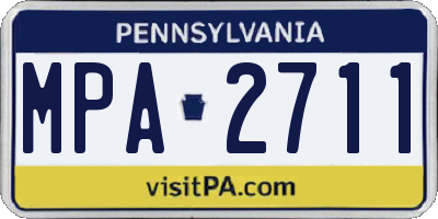 PA license plate MPA2711
