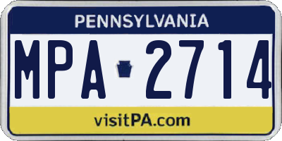 PA license plate MPA2714