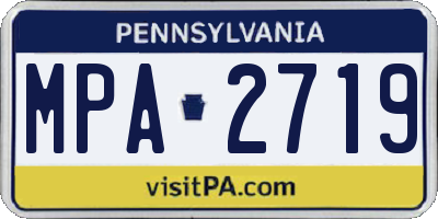 PA license plate MPA2719