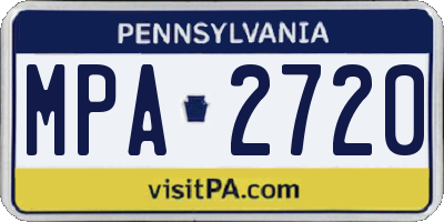 PA license plate MPA2720