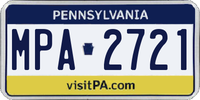 PA license plate MPA2721