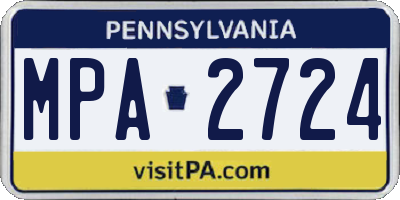 PA license plate MPA2724
