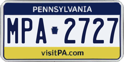 PA license plate MPA2727