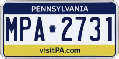 PA license plate MPA2731