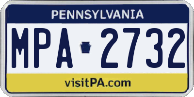 PA license plate MPA2732