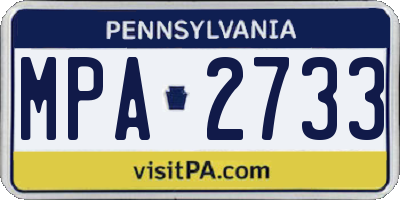 PA license plate MPA2733