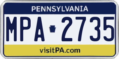 PA license plate MPA2735