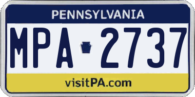 PA license plate MPA2737