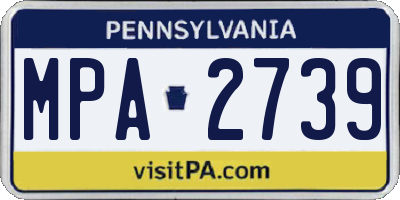 PA license plate MPA2739